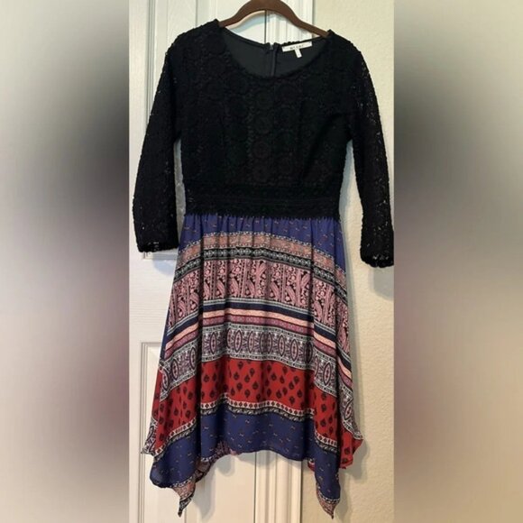 Miami Bohemian Style Dress with lace top Sz S - Picture 1 of 6